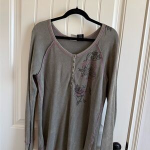 Harley-Davidson Gray and Pink Long Sleeve Tee